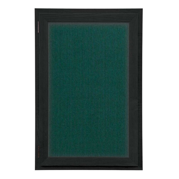 Outdoor Enclosed Combo Board, 42"x32", Satin Frame/White Porc & Surf